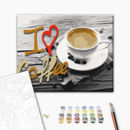 DIY kangas maalaus - I Love Coffee