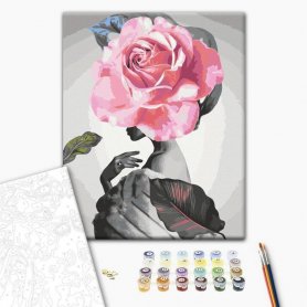 DIY kangas maalaus - Rose and Fur