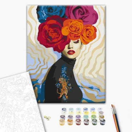 DIY kangas maalaus - Tiger on Shoulder