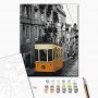 DIY kangas maalaus - Tram in Lisbon