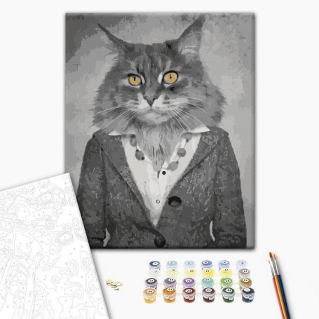 DIY kangas maalaus - Elegant Cat