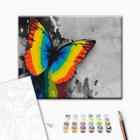 DIY kangas maalaus - Colourful Butterfly