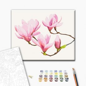 DIY kangas maalaus - Floral Twig