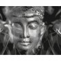 DIY kangas maalaus - Buddha in Black and White