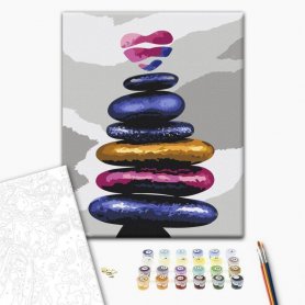 DIY kangas maalaus - Colored Pebbles