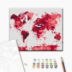 DIY kangas maalaus - Watercolor Map