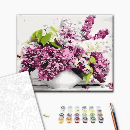 DIY kangas maalaus - Vase and Flowers