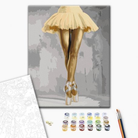 DIY kangas maalaus - Yellow Ballerina