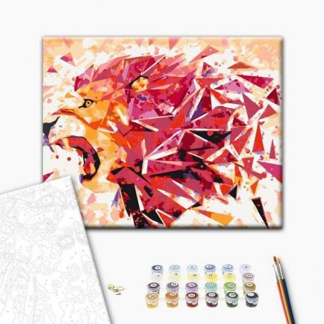 DIY kangas maalaus - Abstract Lion