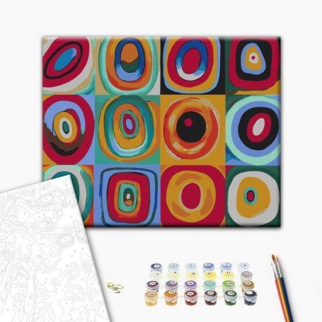 DIY kangas maalaus - Colourful Rings