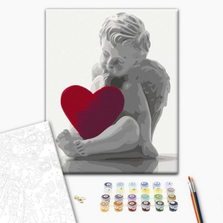 DIY kangas maalaus - Angel (Red Heart)