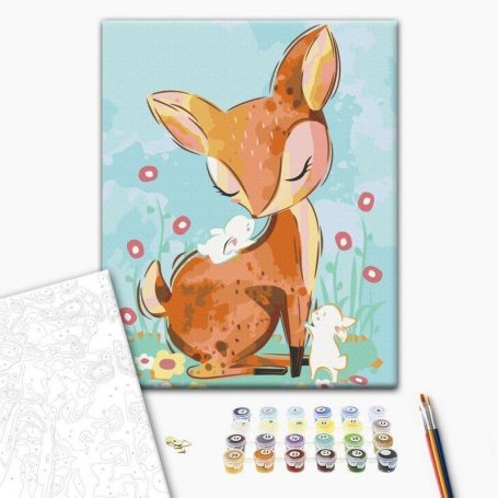 DIY kangas maalaus - Doe in the Meadow