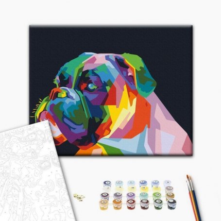 DIY kangas maalaus - Colourful Boxer