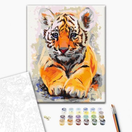 DIY kangas maalaus - Baby Tiger