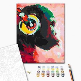 DIY kangas maalaus - Monkey In Headphones