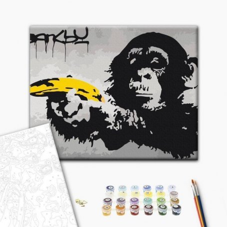 DIY kangas maalaus - Monkey (Banksy Street Art Graffiti)