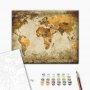 DIY kangas maalaus - Brown World Map