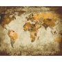 DIY kangas maalaus - Brown World Map