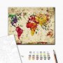 DIY kangas maalaus - World Map (Colour Splashes)