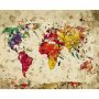 DIY kangas maalaus - World Map (Colour Splashes)
