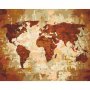DIY kangas maalaus - World Map (Earth Colours)