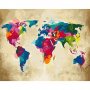 DIY kangas maalaus - World Map (Colourful)
