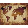 DIY kangas maalaus - World Map (Brown Colours)