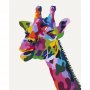 DIY kangas maalaus - Colourful Giraffe