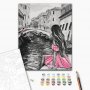 DIY kangas maalaus - Venice (A Girl In A Pink Dress)