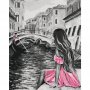 DIY kangas maalaus - Venice (A Girl In A Pink Dress)
