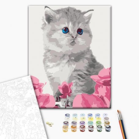 DIY kangas maalaus - Kitty Cat