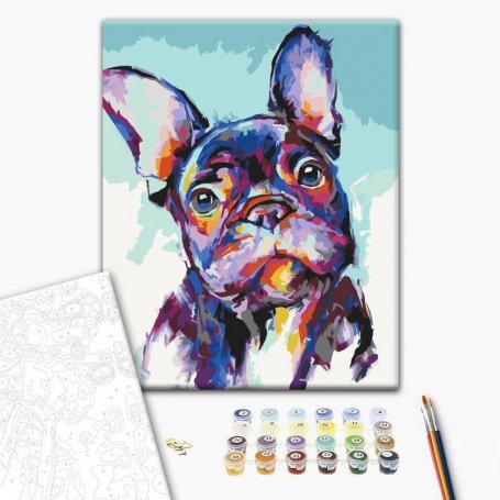 DIY kangas maalaus - Bulldog Portrait