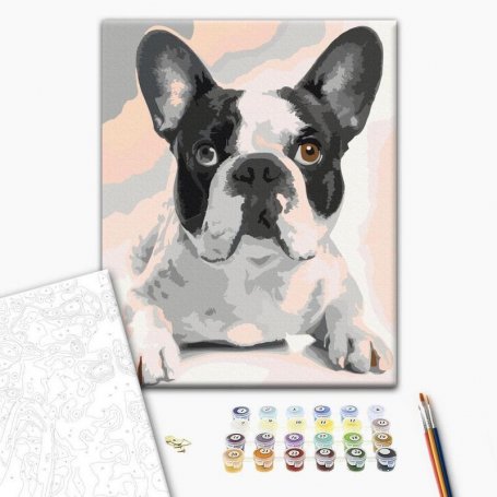 DIY kangas maalaus - French Bulldog