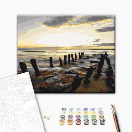 DIY kangas maalaus - Beach (Sunrise)