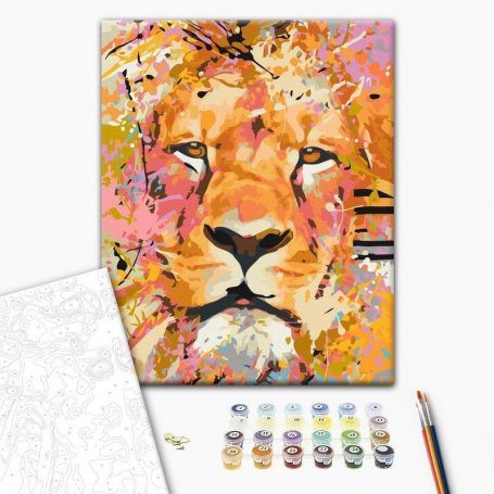 DIY kangas maalaus - Watchful Lion