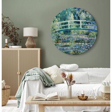 Pyöreä taulu - Claude Monet – Footbridge in Giverny