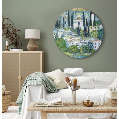 Pyöreä taulu - Gustav Klimt – Church in Casson