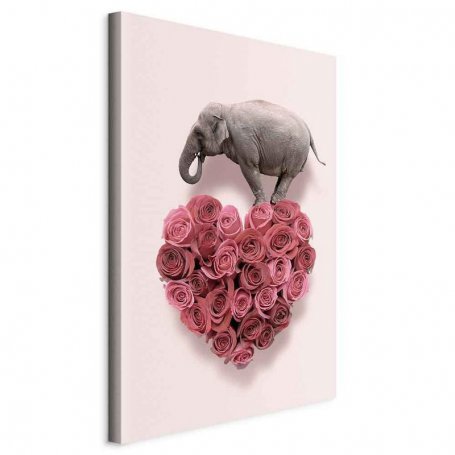Taulu - Elephant Lover (1-part) - Elephant Amid Pink Flowers