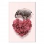 Taulu - Elephant Lover (1-part) - Elephant Amid Pink Flowers