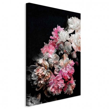 Taulu - Peony Charm (1-part) - Colorful Bouquet on Black Background