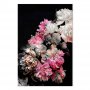 Taulu - Peony Charm (1-part) - Colorful Bouquet on Black Background