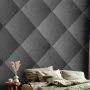 Fototapetti - Grey symmetry - geometric pattern in concrete pattern with light joints