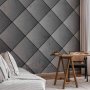 Fototapetti - Grey symmetry - geometric pattern in concrete pattern with black joints