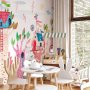 Fototapetti - Painted tree houses - a colourful fantasy with kites for children
