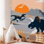 Fototapetti - Last dinosaurs with orange - abstract landscape for a room