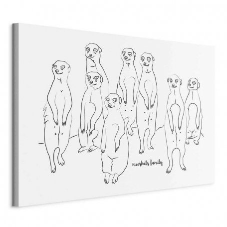 Taulu - Animal Patrol (1-part) - Meerkats on Black and White Background