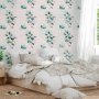 Fototapetti - Mint green nature - solid floral pattern with green leaves