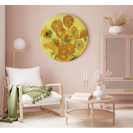 Pyöreä taulu - Vincent van Gogh – Still Life: Vase With Fifteen Sunflowers