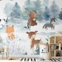 Fototapetti - Forest Games - Animals in a Forest Painted in Watercolours
