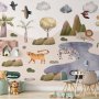 Fototapetti - Africa for Toddlers - Savannah Animals in Pastel Colours